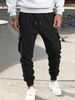 Mens Casual Spring Autumn Sweatpants Drawstring Solid Color Workout Long Pants Fashion Gym Trousers With Pockets_desvips.com
