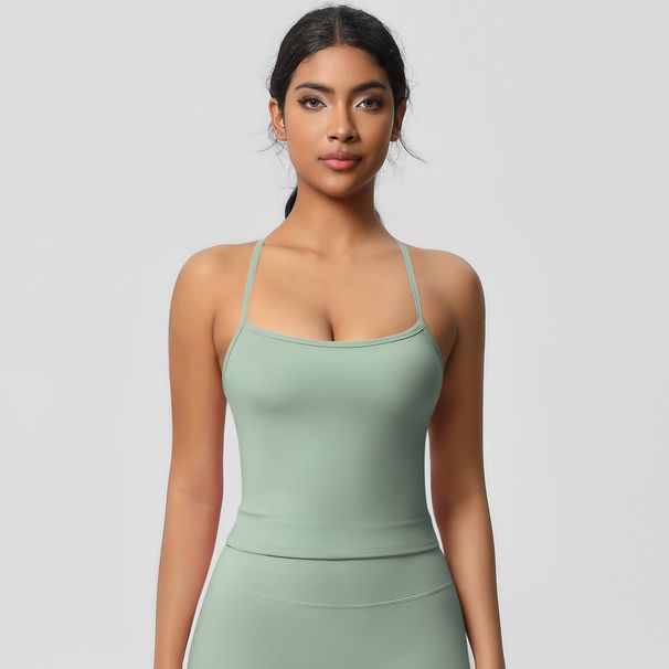 Women's Shockproof Push up Backless Yoga Bra Quick Drying Breathable Fitness Sports Vest Top for Running And Tight Fitting_desvips.com