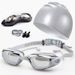 Swimming Caps Hot Selling Set Adult Swimming Goggles Swimming Cap Nose Clip, Ear Plugs Silicone HD Anti Fog Electroplated Children's Swimming Goggles_desvips.com