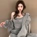 Casual Sports Suit For Women, Autumn New Loose Slimming Sweatshirt Jacket Vest Jogger Pants Three-Piece Set Stylish_desvips.com