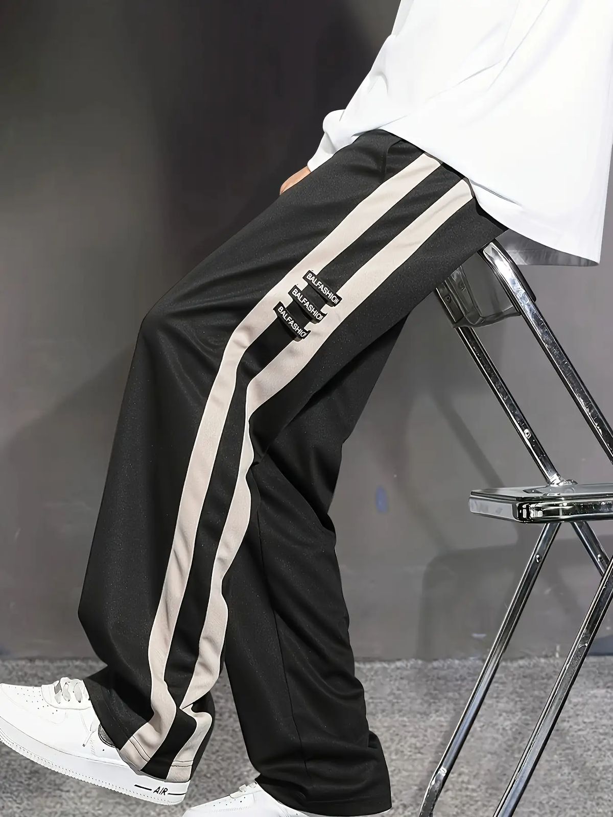 Men's Striped Three-dimensional Waist Casual Pants, Men's Sports Pants_desvips.com