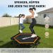 Klappbares Indoor Trampolin Orange Höhenverstellbarer Handgriff 150kg Ø86 5cm Fitness Zuhause_desvips.com