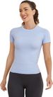 Women's Short Sleeve Seamless Workout Tops Breathable Gym Shirts For Yoga Athletes Soft Athletic Shirts_desvips.com