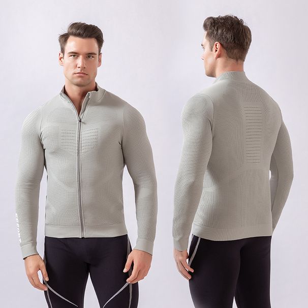 New XB Breathable Men's Sports Zipper Stand Collar Fitness Clothing Long Sleeve Quick-Dry Running Training Jacket_desvips.com