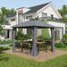 Tonnelle De Jardin Pour Terrasse Avec 4 Parois Latérales Double Toit Protection Solaire 3 X 3 M Gris_desvips.com