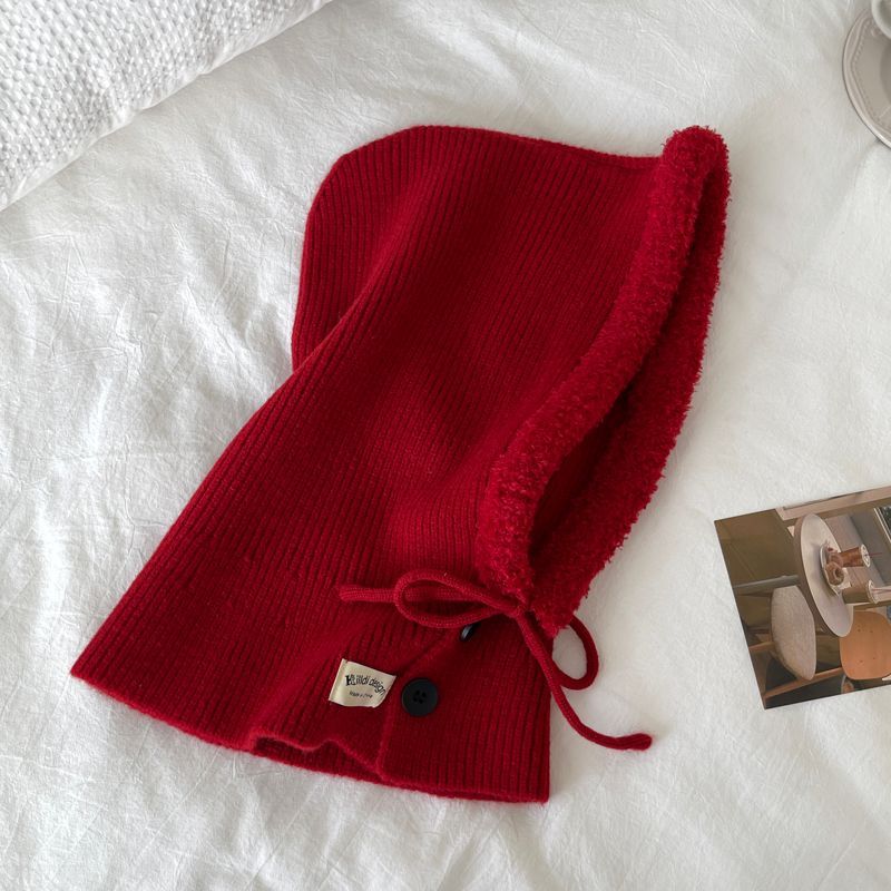 Women's Autumn Winter Korean Style Cycling Thickened Warm Versatile Windproof Coldproof Knitted Headwrap Pullover_desvips.com