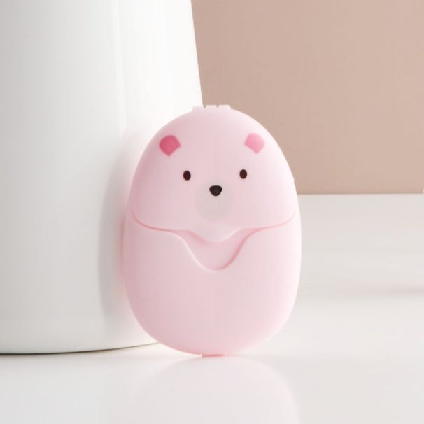 Portable Sheets, Cute Bear Design, Portable For Travel And Outdoor Use, Disposable Cleaning Soap Paper, Compact_desvips.com