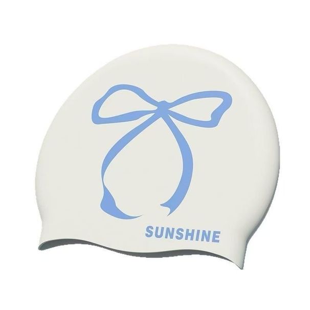 Butterfly Knot Professional Swimming Cap For Women, Long Hair, Large Size, Appearance, Waterproof Silicone, High_desvips.com