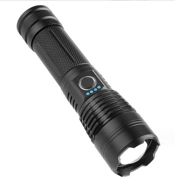 Outdoor Zoom Emergency Strong Light Portable Rechargeable Multifunctional White Laser Flashlight_desvips.com