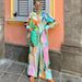 Women's Clothing casual fashion printed shirt collar loose long-sleeved two-piece suit_desvips.com