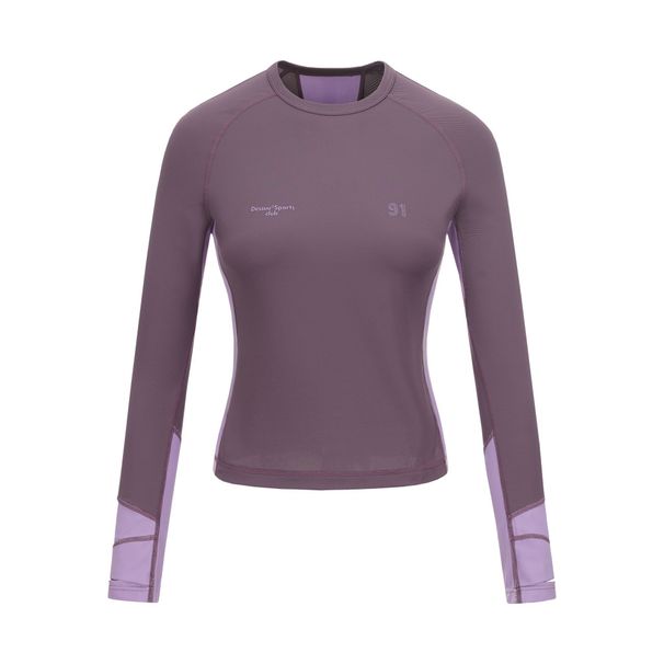 DSU2025 New Product Patchwork Color-Block Breathable Hasselblad Thread Slim Fit Round Neck Long Sleeve T-Shirt_desvips.com