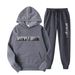 New Letter Casual Print Men's And Women's Sportswear Fleece Two-Piece Loose Hoodie Set_desvips.com