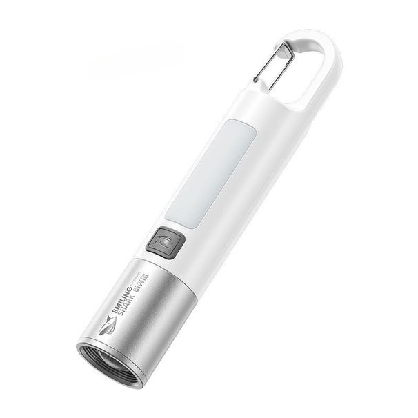 Rechargeable LED Flashlight With Hook, Zoomable Torch For Camping Hiking, Long-range Outdoor Emergency Lantern_desvips.com