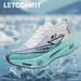 Men's Carbon Board Sneakers Anti-slip Cushioned Comfortable Racing Training Running Mesh Tennis Shoes Casual For Women_desvips.com