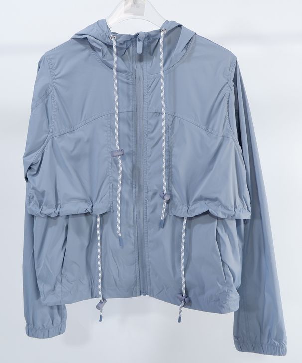 Women's Lightweight Ice Silk Hooded Jacket Long Sleeve Windbreaker Casual Loose Zip Up Coat With Drawstring For Spring_desvips.com