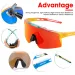 Kapvoe Kids Hiking Eyewear Cycling Sunglasses Aged 8-15 Baseball Running Children UV400 Sports Riding Bicycle Glasses_desvips.com
