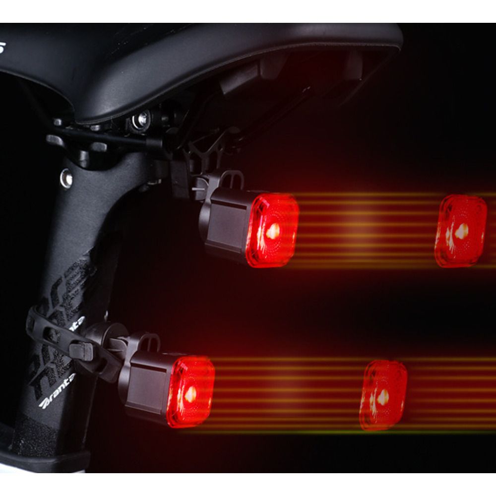 Bicycle taillights USB charging intelligent sensing brake Mountain road bike night riding high brightness warning lights_desvips.com