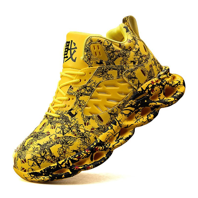 QZHSMY High-top Graffiti Men Casual High Quality Sports Running Shoes Lightweight Comfortable Gym Sneakers_desvips.com