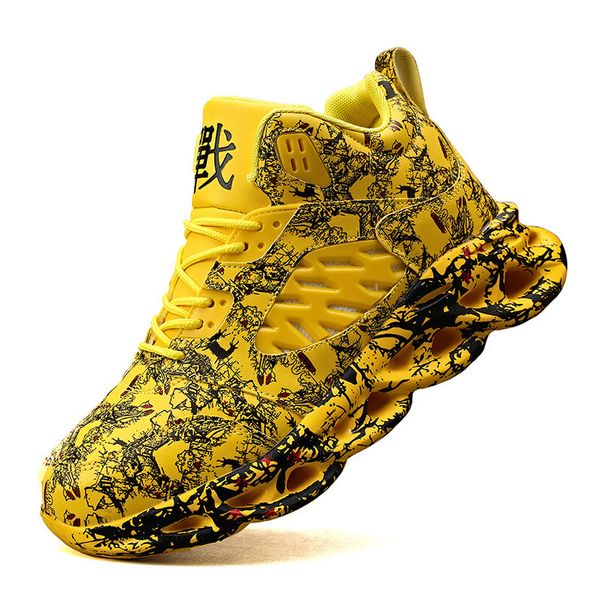 QZHSMY High-top Graffiti Men Casual High Quality Sports Running Shoes Lightweight Comfortable Gym Sneakers_desvips.com
