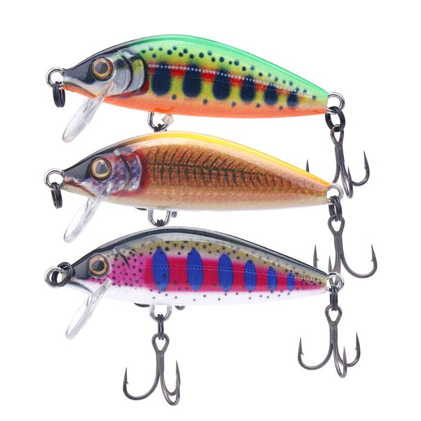 TREHOOK 3pcs 5cm 5g Sinking Minnow Lure Set Jerkbait Wobblers For Pike Bass Trout Fishing Tackle_desvips.com
