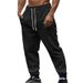 24 New Autumn And Winter Men's American Style Casual Sports Solid Color Jacquard Drawstring Pants_desvips.com