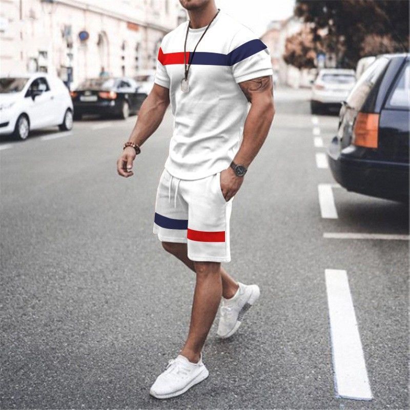 men's casual two piece set summer oversized short sve shorts running sportswear_desvips.com
