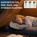 Outdoor Ice Silk Inflatable Pillow Foldable Portable Cheese Travel Pillow Waist Support Cushion Camping Nap Headrest_desvips.com