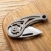 Titanium Alloy Mini D2 Conch Style Stainless Steel Folding Knife Portable Keychain Pendant Box Cutter_desvips.com