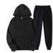 Men's Spring And Autumn Solid Color Hoodie Sweatshirt Trendy Casual Sports Two-Piece Set_desvips.com