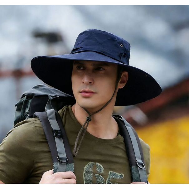 Men's Fisherman Protection Hiking Outdoor Spring And Summer Fishing Large Brim Sun Hat, Sunshade Hat_desvips.com