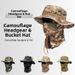 Camouflage Round Brimmed Hat Set Outdoor Hiking Fisherman Sun Protection Windproof Boonie Cycling Fishing Hat_desvips.com