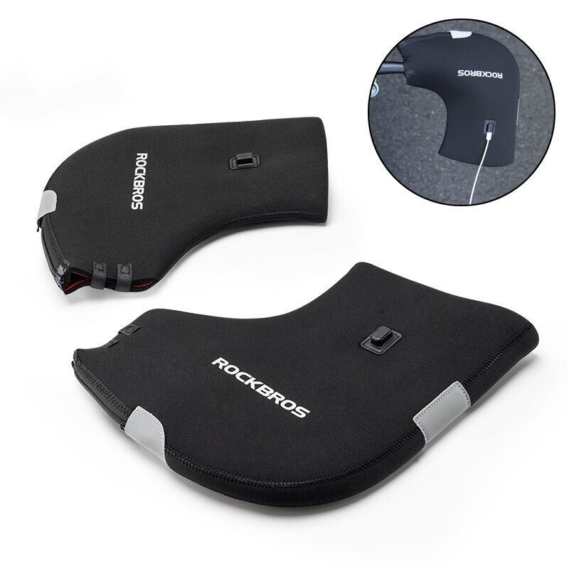 ROCKBROS Elektrische Heizhandschuhe MTB Handschuhe Dicke Lenkerstulpen Winddicht_desvips.com
