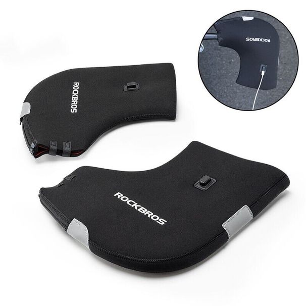ROCKBROS Elektrische Heizhandschuhe MTB Handschuhe Dicke Lenkerstulpen Winddicht_desvips.com