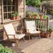 Devoko Adirondack Chairs Set Of 2, PE Leather Outdoor Chairs With Cushions_desvips.com