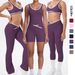 High Elastic Brushed Cross Body Yoga Suit Set for Running Fitness And Training Tight Fitting 5 Pieces_desvips.com