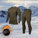 Fleece-Lined Thermal Underwear Set Round Neck Top And Bottom Tight-Fitting Outdoor Hiking Cycling Sports Base Layer_desvips.com