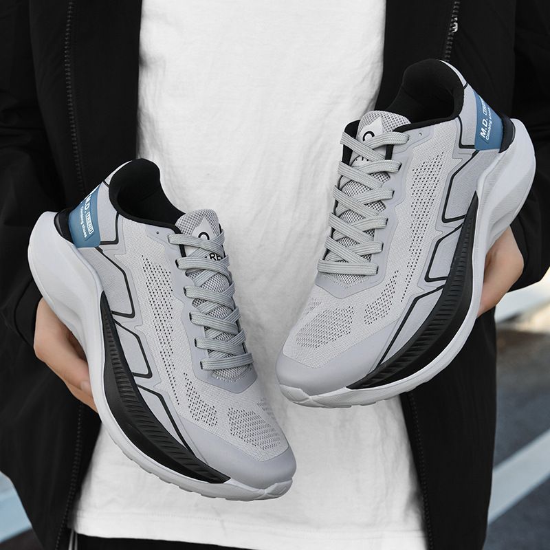 Thick Sole Height Increasing Lightweight Black Trendy Sneakers Breathable Large Size Men's Running Shoes Youth_desvips.com