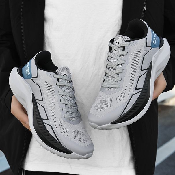 Thick Sole Height Increasing Lightweight Black Trendy Sneakers Breathable Large Size Men's Running Shoes Youth_desvips.com