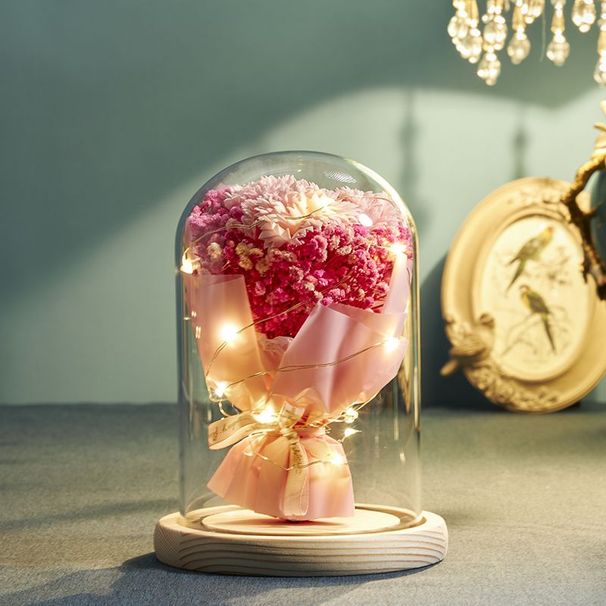 Mother's Day Gift: Ice Blue Eternal Flower, 520 Birthday Gift For Girlfriend Or Mom, Rose In A Glass Dome, Artificial_desvips.com