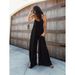 Women's Clothing Sexy V-neck halter loose jumpsuit home casual holiday style jumpsuit woman_desvips.com