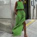Women's Clothing all match slit slim solid color suit _desvips.com