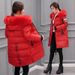 Women's Winter Hooded Parka Coat With Faux Fur Trim - Long Loose Fit Warm Padded Jacket (Black, Gray, Red, Army Green, Maroon, Pink, Pea Green, White)_desvips.com
