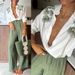Women's Clothing spring and autumn new printed long sleeved single breasted trousers suit INS casual loose two piece suit_desvips.com