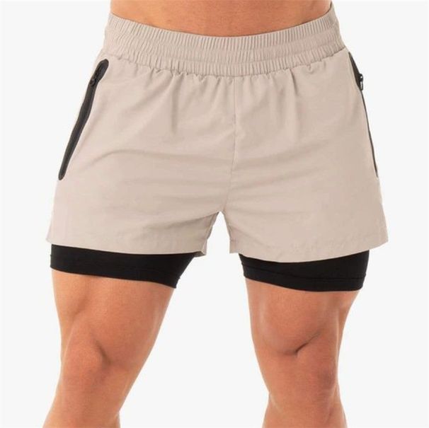 Men's Double-Layer Gym Shorts - Quick-Dry Mesh Workout Shorts With Compression Liner (Side Pockets For Running & Weight Training)_desvips.com