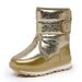 EP-T029 Parent-Child Crack Pattern Ski Non-Slip Sole Boys And Girls Snow Boots Fleece Lined Thickened_desvips.com