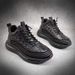 the 2668 cow leather men's casual shoes boots with wool brown, choose size and tell seller_desvips.com