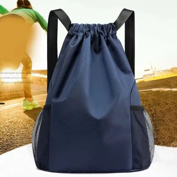 Fiess Travel Outdoor Sports Drawstring Backpack Large Capacity Gym Swimming Beach Basketball Bag_desvips.com