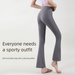 Women's Sports Nude Feel High Elastic Waist Slimming Sweat-Absorbing Breathable Flared Pants Fitness Yoga Pilates_desvips.com