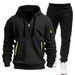 Hot-Selling Men's Autumn Winter New Fleece-Lined Multi-Pock Zipper Sweatshirt Personality Casual Hoodie_desvips.com