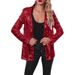 Women's Clothing new commuter style cardigan lapel long sleeved sequined casual suit_desvips.com
